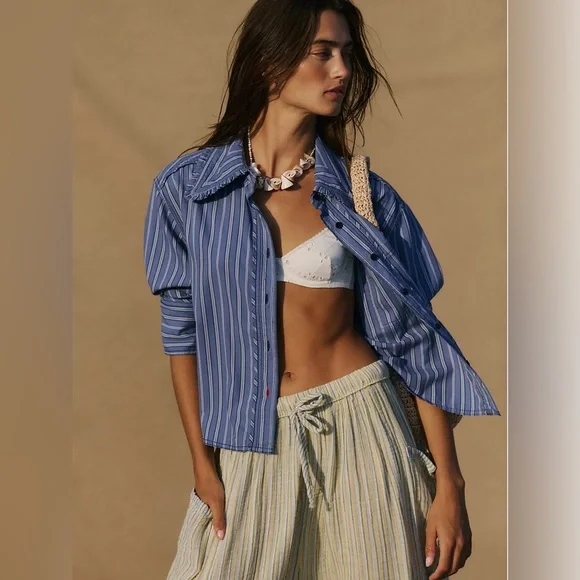 Free People Quinn Wide-Leg Striped Pants - Picture 3 of 8